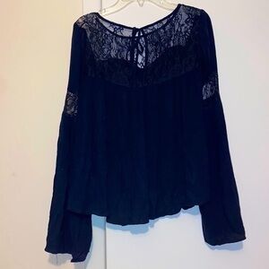 Abercrombie & Fitch Navy Lace Top